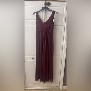 David’s Bridal Wine Red Bridesmaid Dress